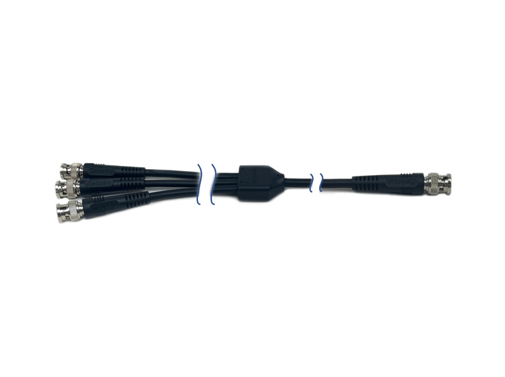 BNC plug to (3) BNC plugs standard cable BNC plug to (3) BNC plugs standard cable